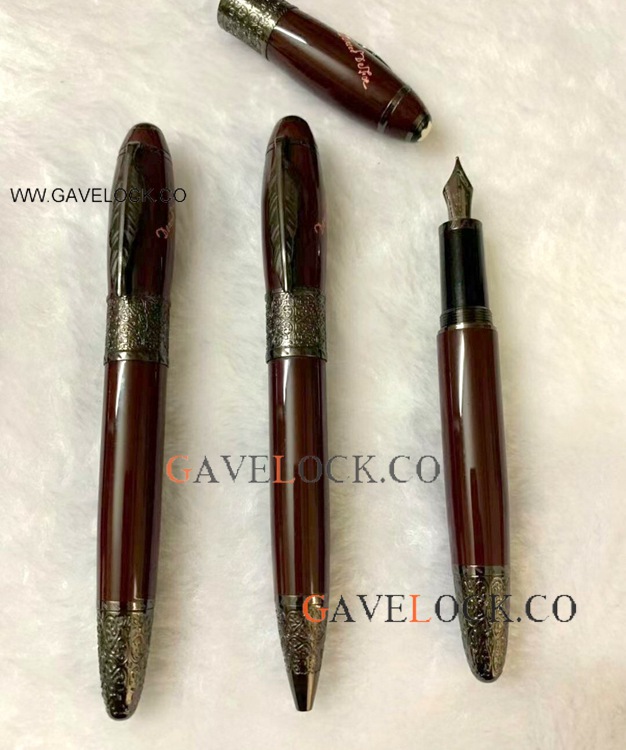 Best Quality Mont Blanc Daniel Defoe Burgundy red Pens
